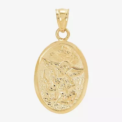 St. Michael Unisex Adult 14K Gold Oval Pendant