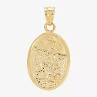 St. Michael Unisex Adult 14K Gold Oval Pendant