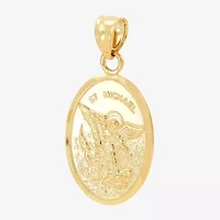 St. Michael Unisex Adult 14K Gold Oval Pendant