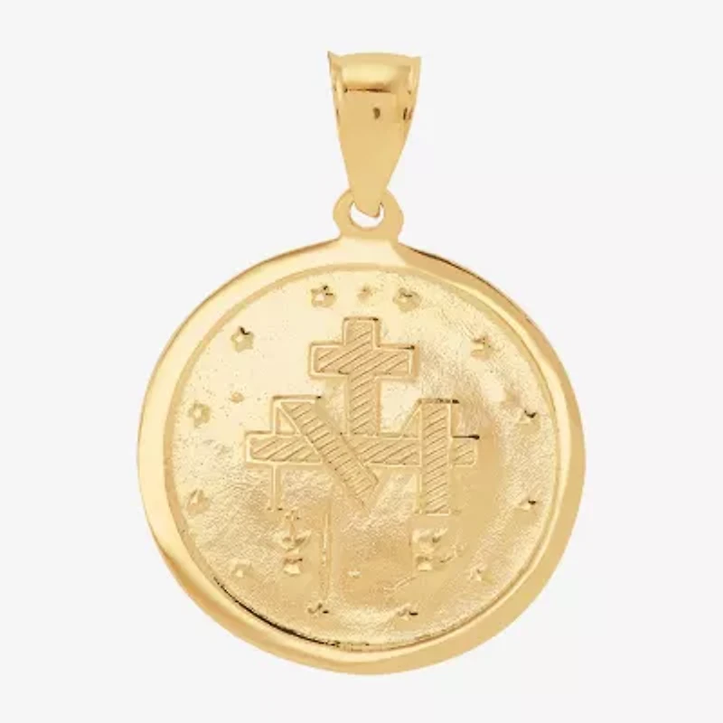 Virgin Mary Womens 14K Gold Round Pendant