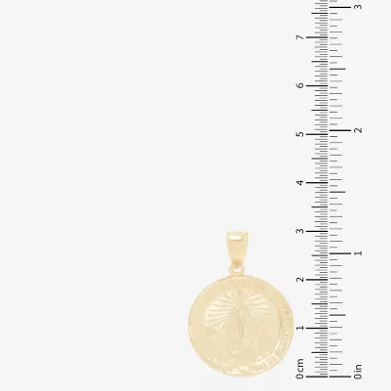Virgin Mary Womens 14K Gold Round Pendant