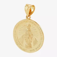 Virgin Mary Womens 14K Gold Round Pendant