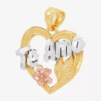 Womens 14K Gold Heart Pendant