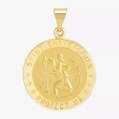 St.Christopher Unisex Adult 14K Gold Round Pendant