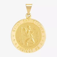 St.Christopher Unisex Adult 14K Gold Round Pendant