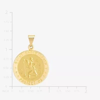 St.Christopher Unisex Adult 14K Gold Round Pendant