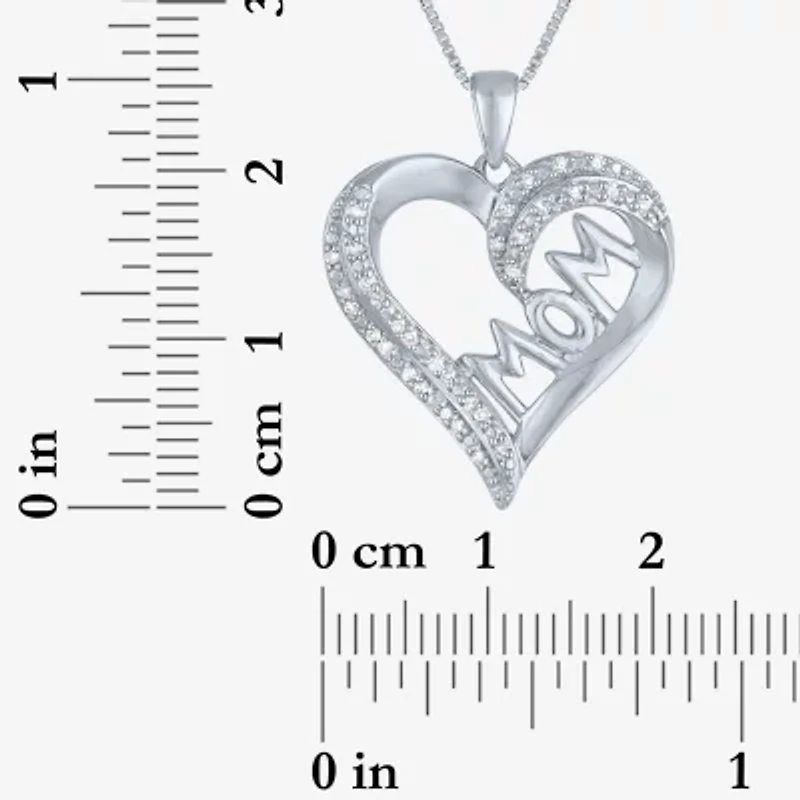 (G-H  /  Si2-I1) Womens 1/10 CT. T.W. Lab Grown White Diamond Sterling Silver Heart 18 Inch Pendant Necklace