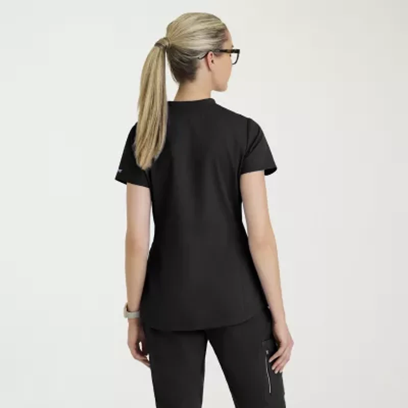 Grey's Anatomy™ by Barco Classic Grt303 Erin 4-Pocket Rib Knit Womens Short Sleeve Stretch Fabric Moisture Wicking Scrub Top