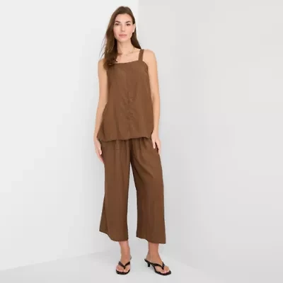 a.n.a Womens Tall Wide Leg Cropped Pant
