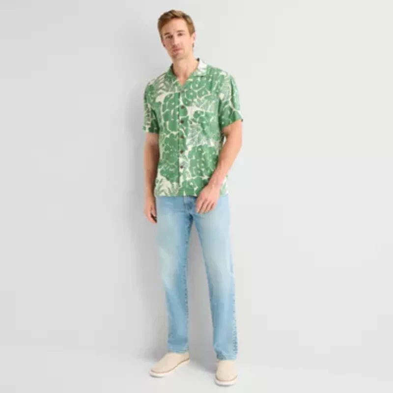 St. John's Bay Camp Mens Short Sleeve Shirt