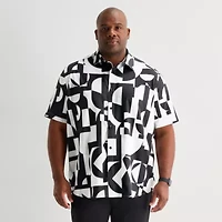 Stylus Mens Short Sleeve Regular Fit Big and Tall Button-Down Shirt