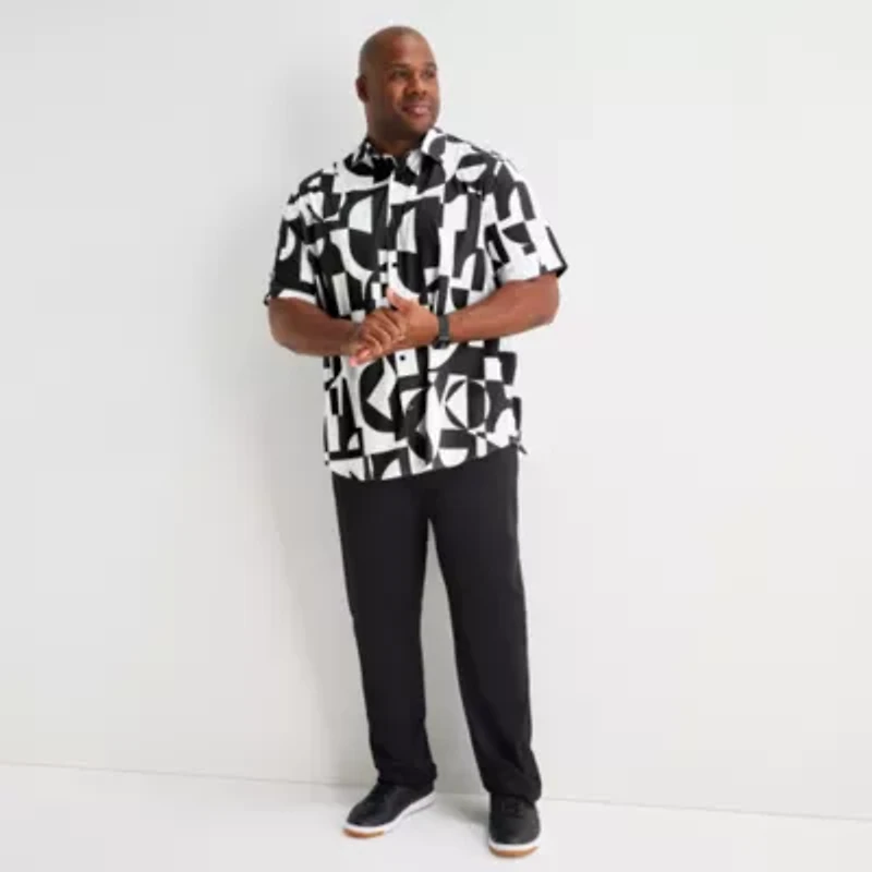 Stylus Mens Short Sleeve Regular Fit Big and Tall Button-Down Shirt
