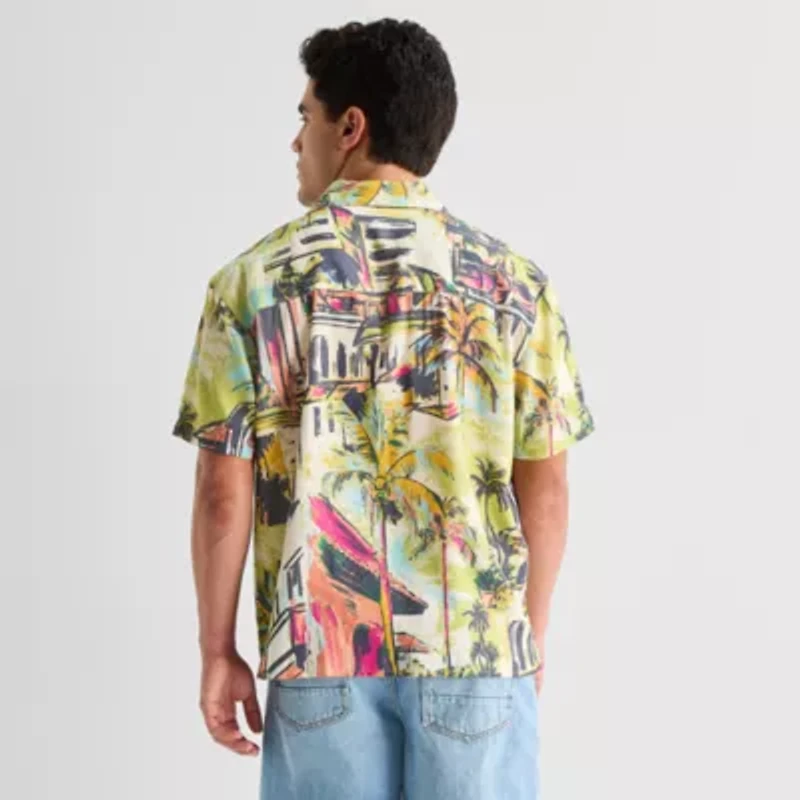 Arizona Mens Short Sleeve Regular Fit Button-Down Shirt