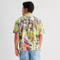 Arizona Mens Short Sleeve Regular Fit Button-Down Shirt