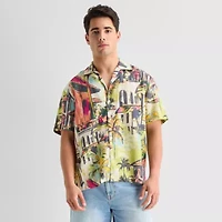 Arizona Mens Short Sleeve Regular Fit Button-Down Shirt