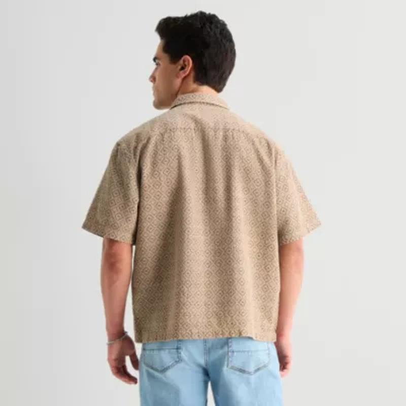 Arizona Mens Short Sleeve Regular Fit Button-Down Shirt