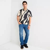 Arizona Mens Short Sleeve Regular Fit Button-Down Shirt