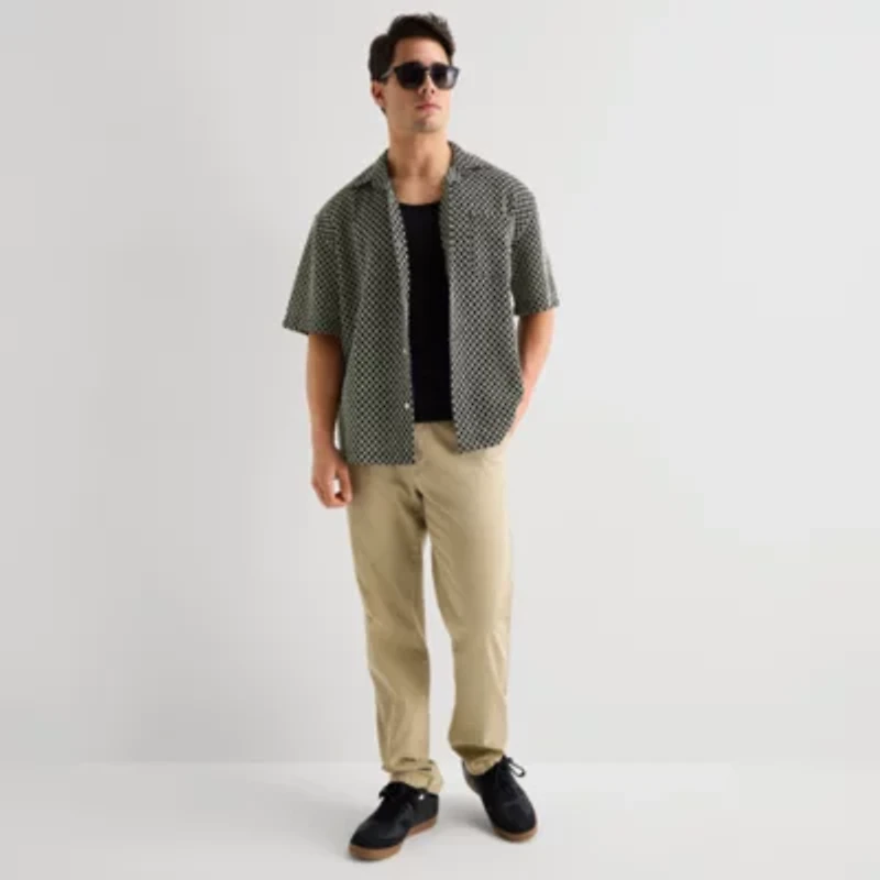 Arizona Mens Short Sleeve Regular Fit Button-Down Shirt