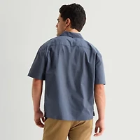 Arizona Mens Short Sleeve Regular Fit Embroidered Button-Down Shirt