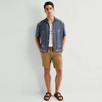 Arizona Mens Short Sleeve Regular Fit Embroidered Button-Down Shirt