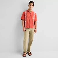 Arizona Mens Short Sleeve Regular Fit Button-Down Shirt