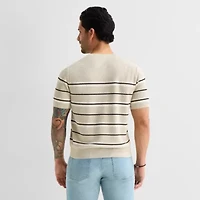mutual weave Mens Crew Neck Short Sleeve Pullover Sweater