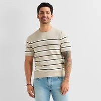 mutual weave Mens Crew Neck Short Sleeve Pullover Sweater