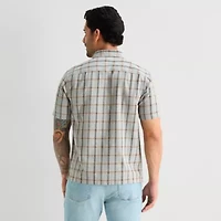 mutual weave Mens Short Sleeve Classic Fit Button-Down Shirt