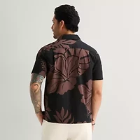 mutual weave Mens Short Sleeve Camp Shirt