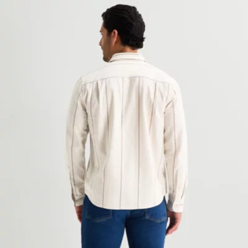 mutual weave Mens Long Sleeve Classic Fit Button-Down Shirt