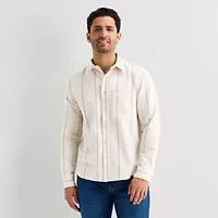 mutual weave Mens Long Sleeve Classic Fit Button-Down Shirt