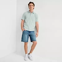 mutual weave Mens Short Sleeve Classic Fit Button-Down Shirt