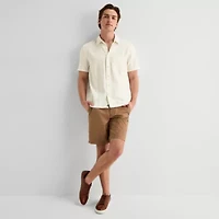 mutual weave Mens Short Sleeve Classic Fit Button-Down Shirt