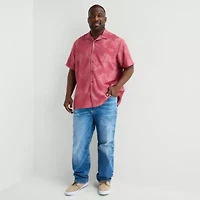 St. John's Bay Button-Down Mens Short Sleeve Breathable Big and Tall Camp Shirt