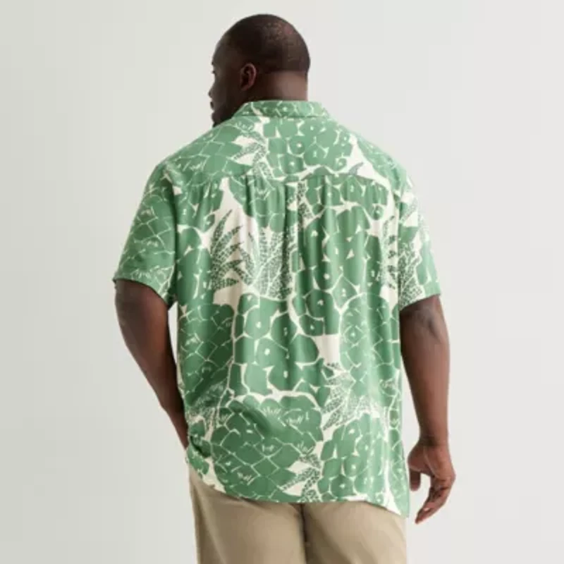 St. John's Bay Button-Down Mens Short Sleeve Breathable Big and Tall Camp Shirt
