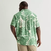 St. John's Bay Button-Down Mens Short Sleeve Breathable Big and Tall Camp Shirt