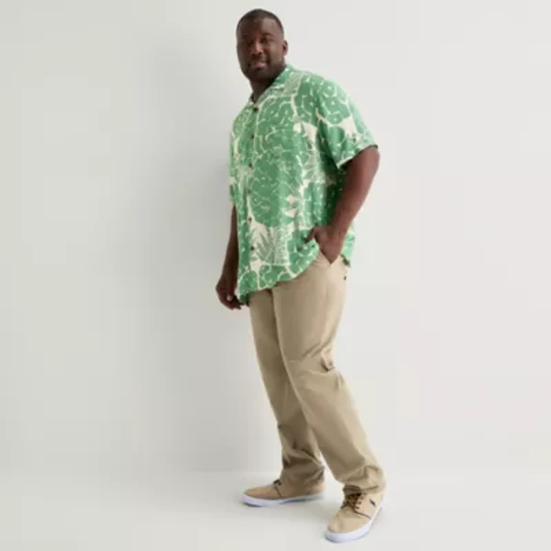 St. John's Bay Button-Down Mens Short Sleeve Breathable Big and Tall Camp Shirt