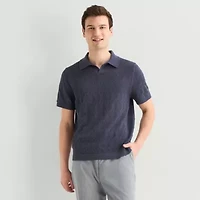 J. Ferrar Johnny Collar Mens Short Sleeve Polo Sweater