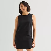 a.n.a Linen Womens Round Neck Sleeveless Blouse