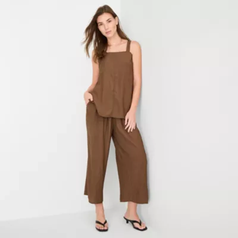 a.n.a Womens Square Neck Sleeveless Tunic Top