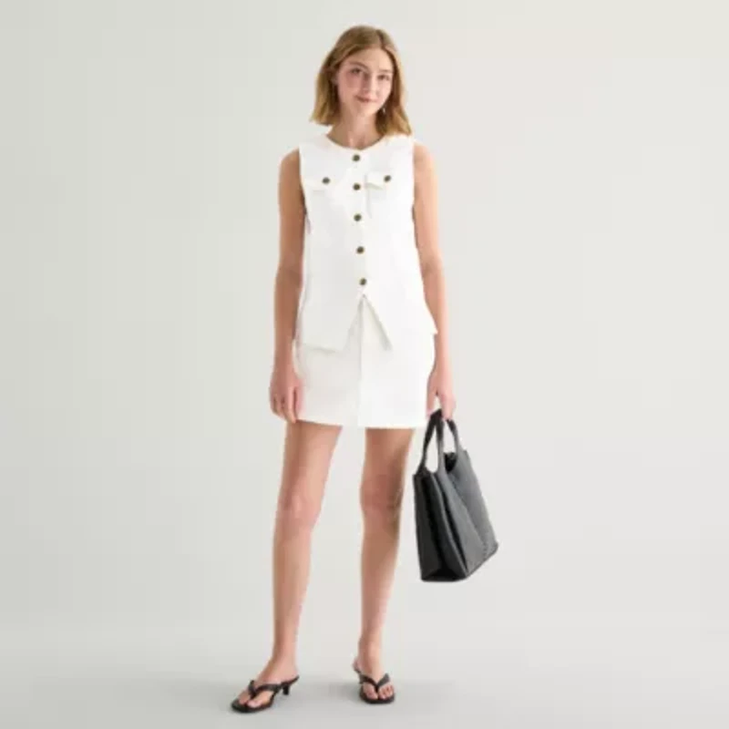 a.n.a Womens Round Neck Sleeveless Vest