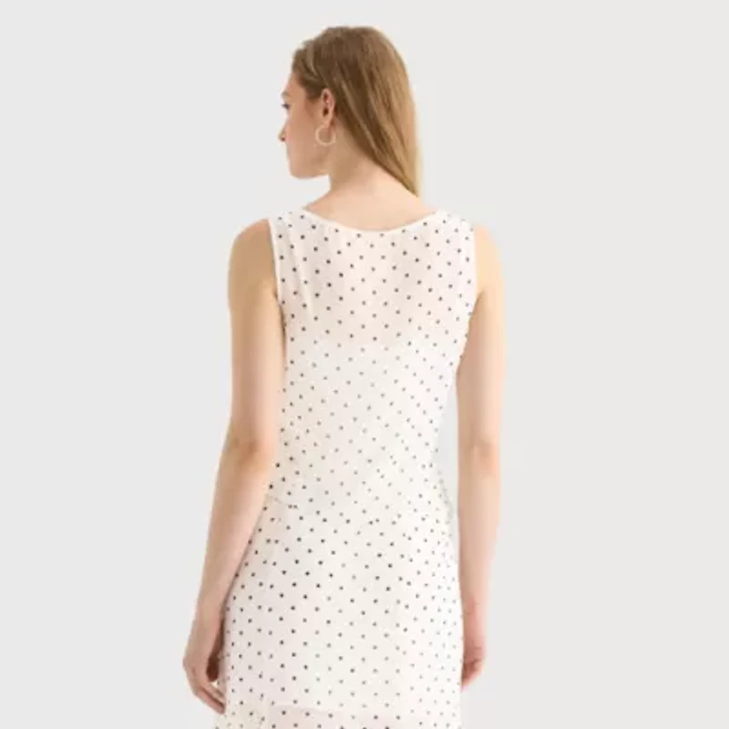 a.n.a Sheer Womens Draped Neck Sleeveless Tank Top