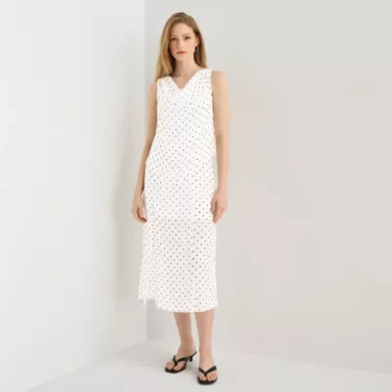 a.n.a Sheer Womens Draped Neck Sleeveless Tank Top