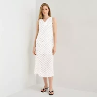 a.n.a Sheer Womens Draped Neck Sleeveless Tank Top