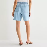 a.n.a Womens Denim Pull-On Short