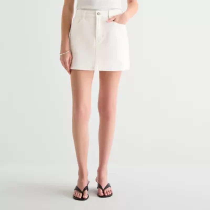 a.n.a Womens Mid Rise Mini Denim Skirt