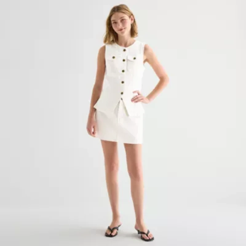 a.n.a Womens Mid Rise Mini Denim Skirt