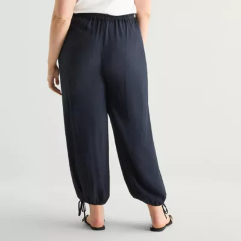 a.n.a Womens Plus Crinkle Harem Pant