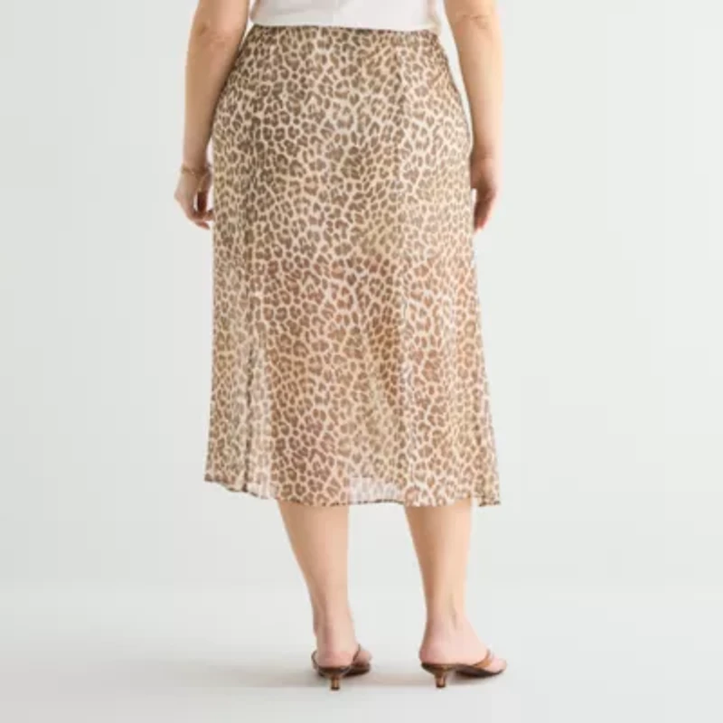 a.n.a Womens Plus Midi Skirt