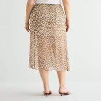 a.n.a Womens Plus Midi Skirt